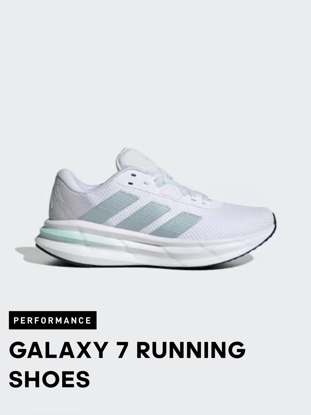 Adidas Galaxy 7 Women’s Running Shoes White Aqua Cloudfoam Size 8.5 w/ Box